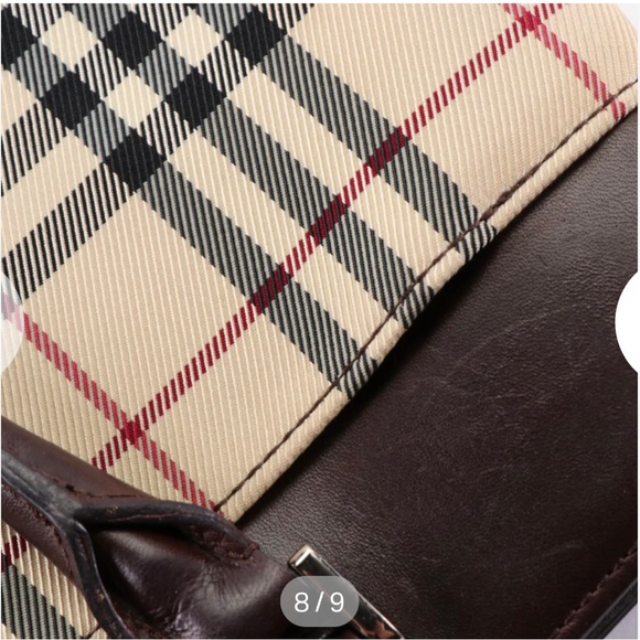 Vintage Burberry Check Canvas and Leather tote bag - Picture 7 of 8